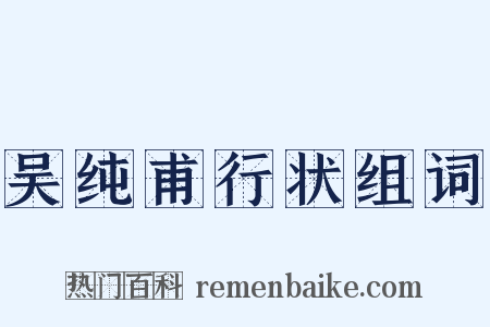 吴纯甫行状组词是什么意思的图片